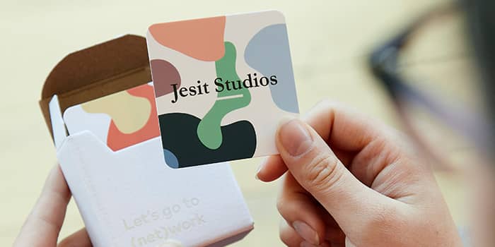 A square Business Card design with rounded corner finishing