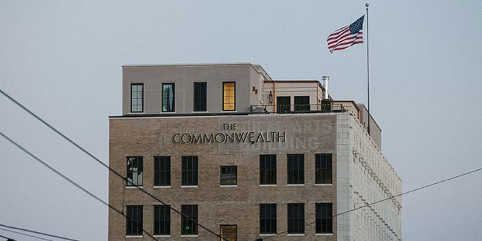 The Commonwealth, an iconic 8-storey building in Memphis. 