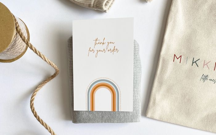 Studio 3 Co Mikki Rae Little Ones thank you card design for clothing brand