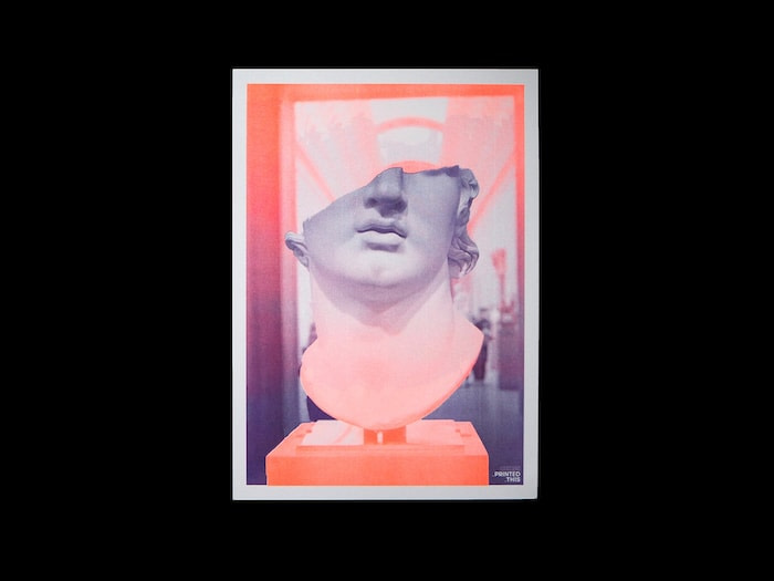 Colossal Head riso print by Chris Printed This