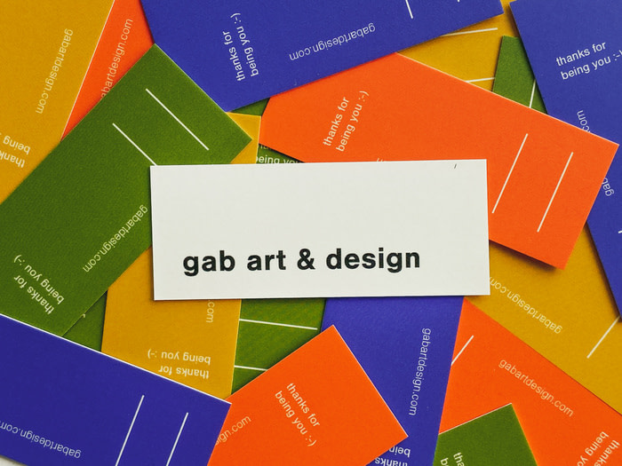 Printfinity MiniCards by gab art & design in a pile, showing several different colors.