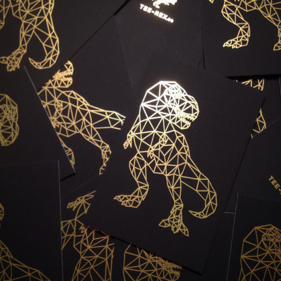 Tee Rex Co Gold Foil Business Cards