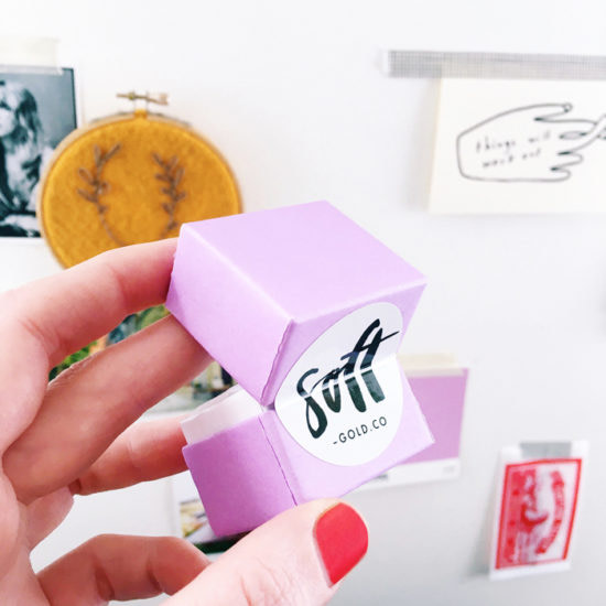 Soft Gold Co using MOO Stickers