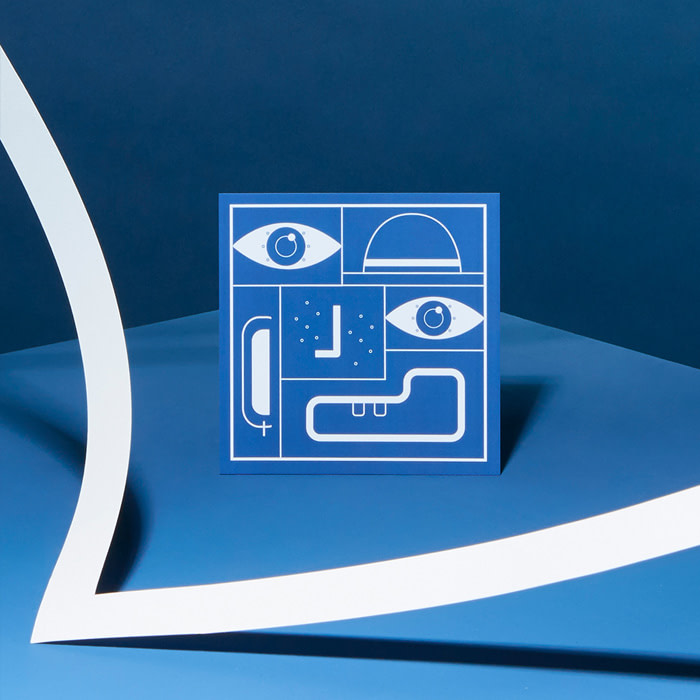 Justine Senee's self portrait in Pantone's Color of the Year Classic Blue