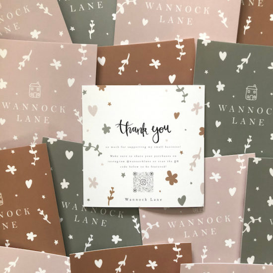 Wannock Lane thank you card by Laura Scott