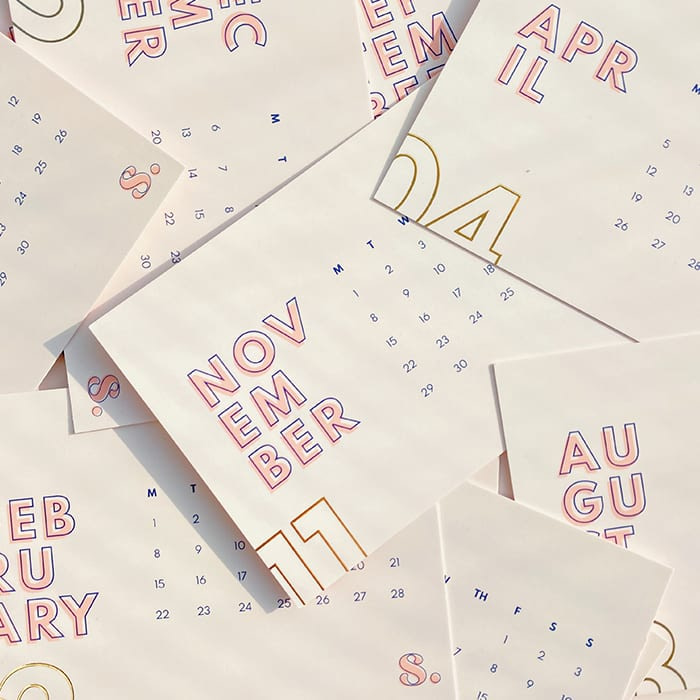 Studio Sara calendar postcards