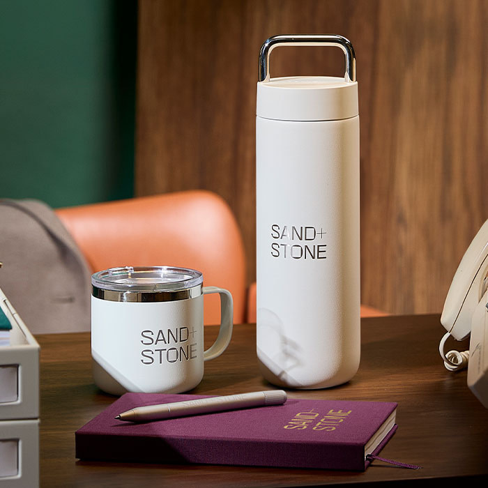 Branded drinkware.