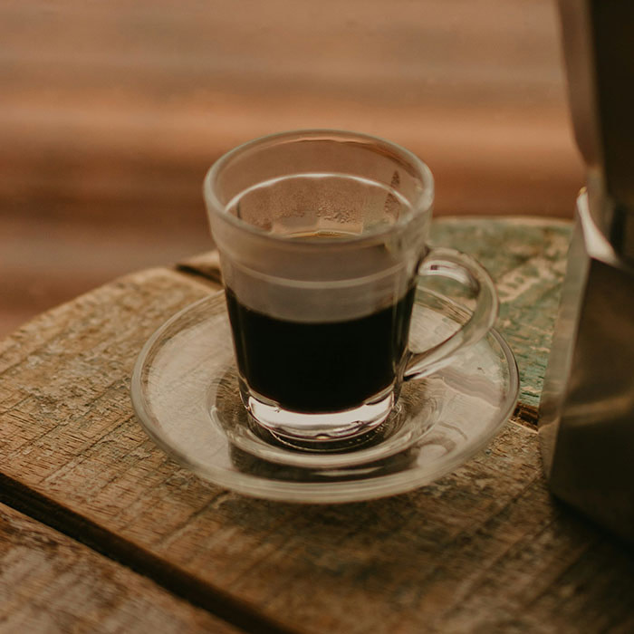 Scandinavian glass mug.