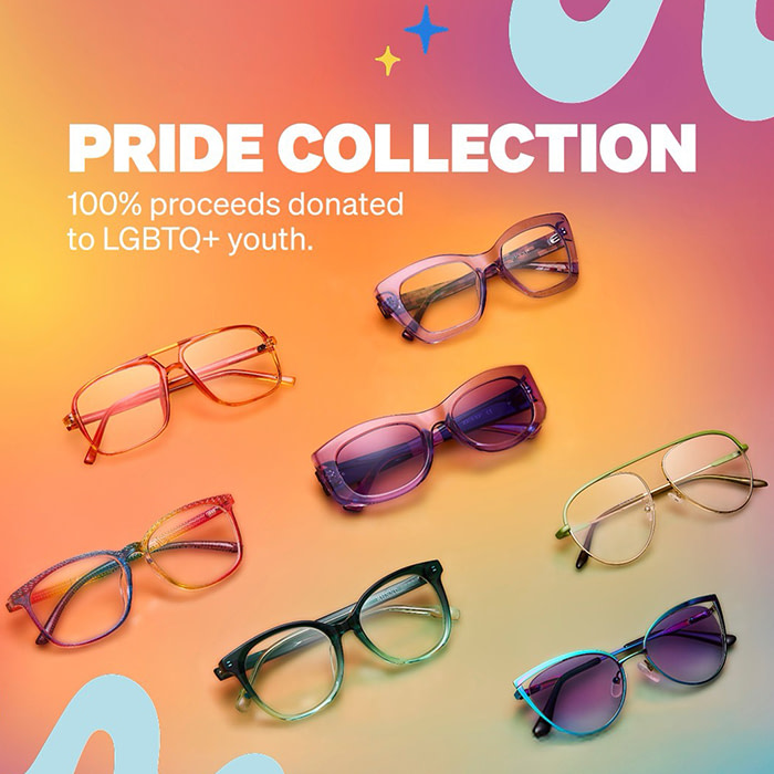 Zenni optical Pride Month campaign poster.
