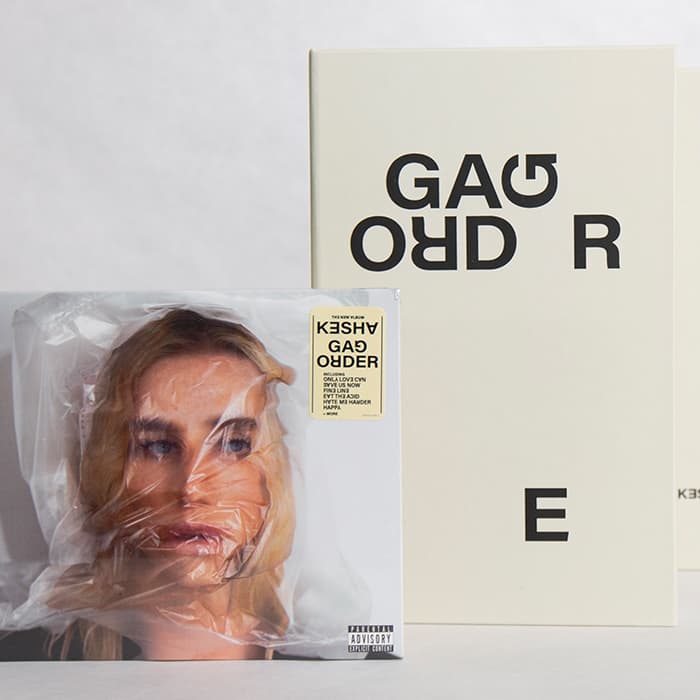 Branded "Gag Order" Notebook with Kesha's new album.