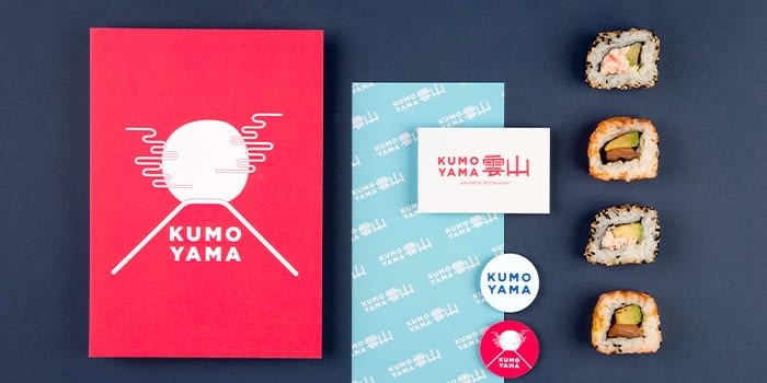 Sushi, menu, stickers and business cards for a sushi restaurant