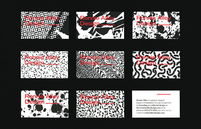 Ronnie Alley business card designs