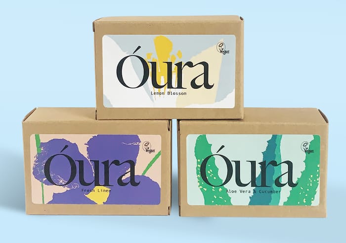 Óura trio of soaps with custom labels