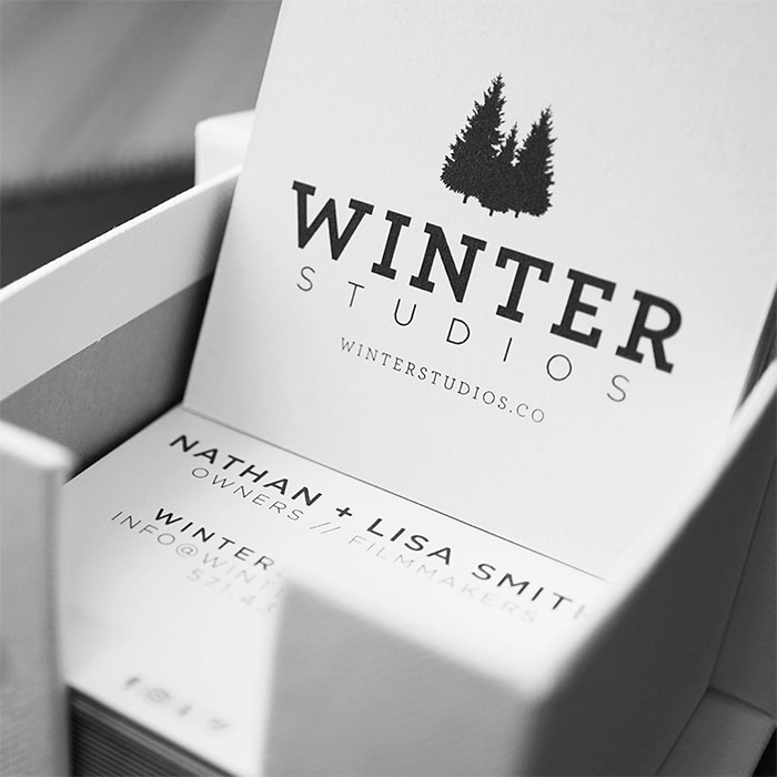 winter studio business cards