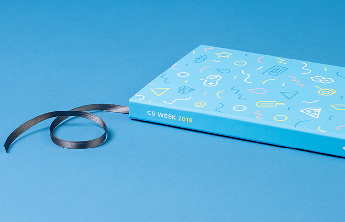 blue hardcover notebook