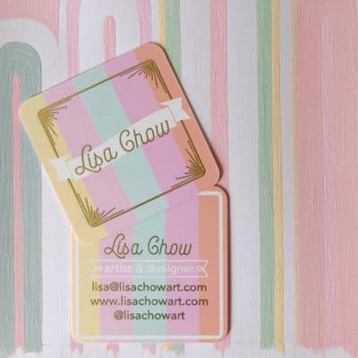 Lisa Ghow's gold business cards