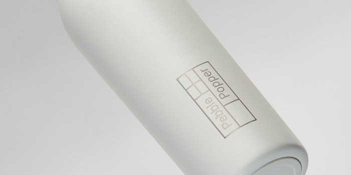 Grey water bottle with minimalist design