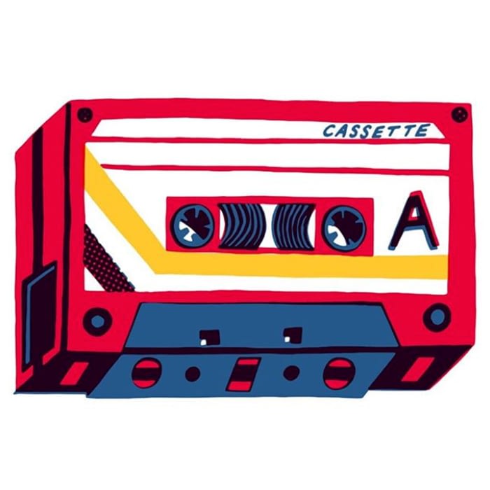 Charlie Gould red and yellow cassette design