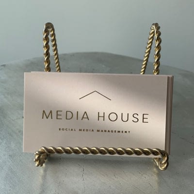 Media house business cards with gold foil