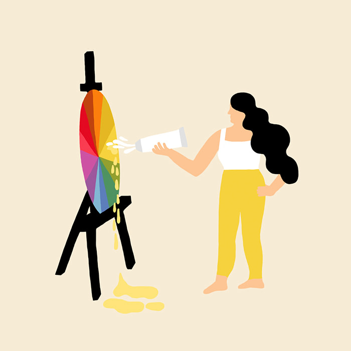 Person painting on color wheel Melanie Johnsson