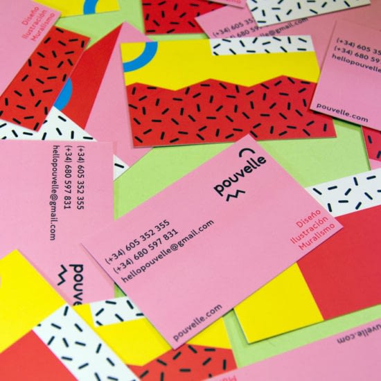 Colorful Pouvelle business cards