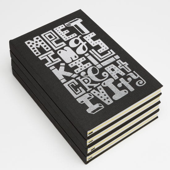 Timothy Goodman notebooks with silver foil design