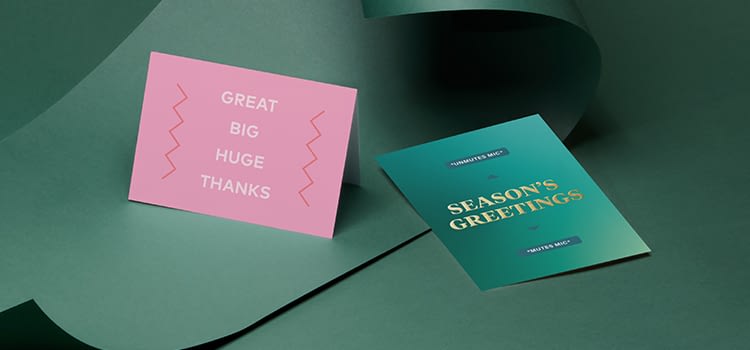 Thank you card and holiday greetings for employees