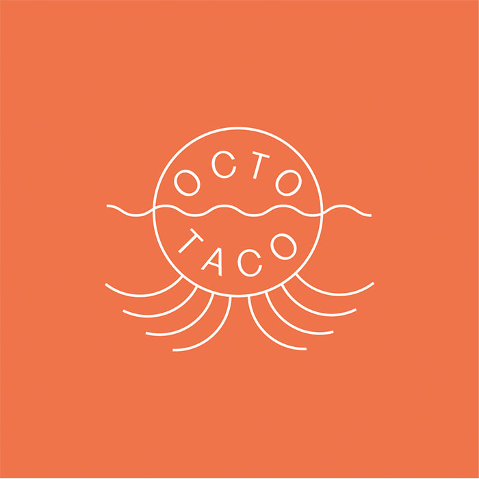 Minimal taco restaurant logo
