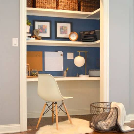 Closet office at home