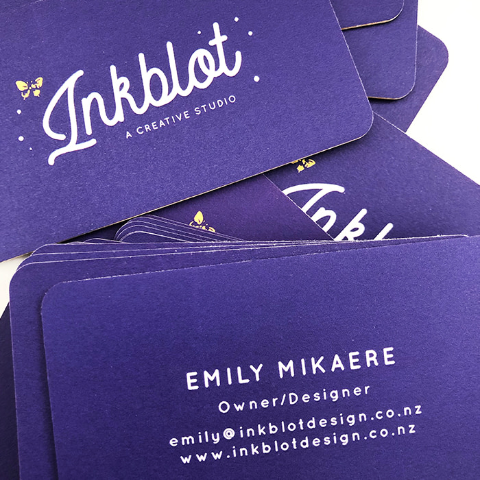 Inkblot thick business cards