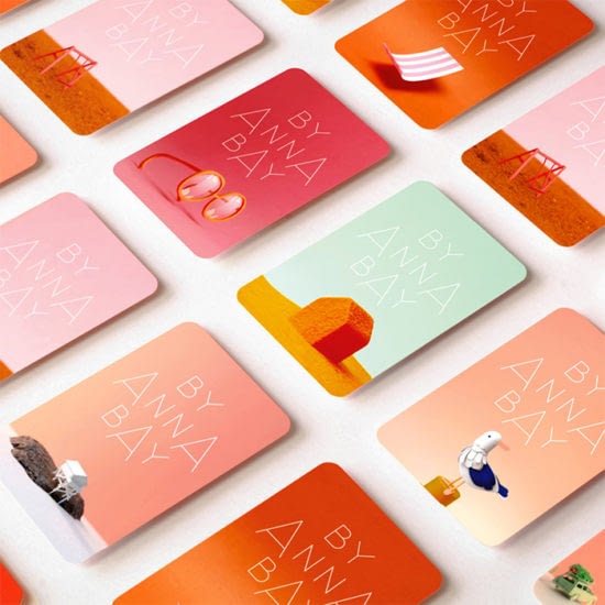 Anna Bay business cards in various designs