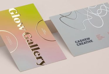 Silver and gold foil postcards