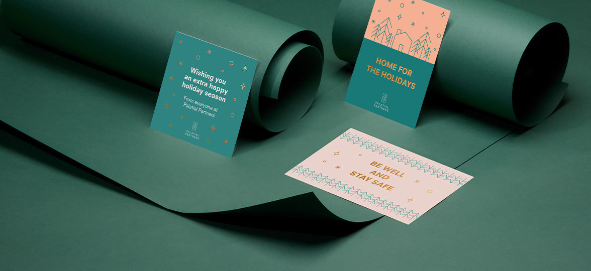 Holiday postcards to connect with employees and clients