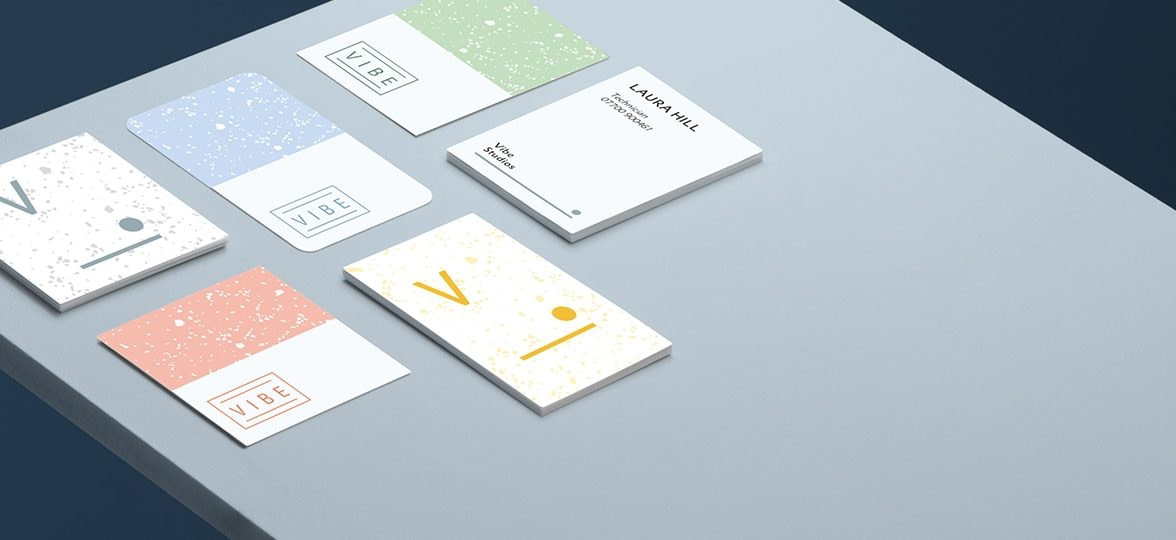 Business cards with minimalist designs for different brands