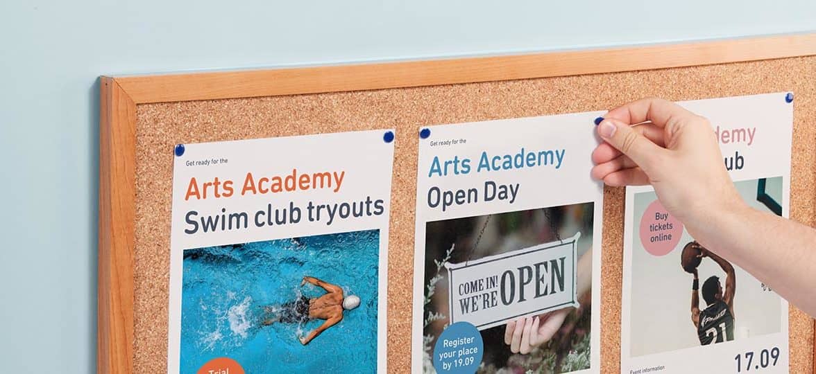 Back to school posters with tryouts and open days