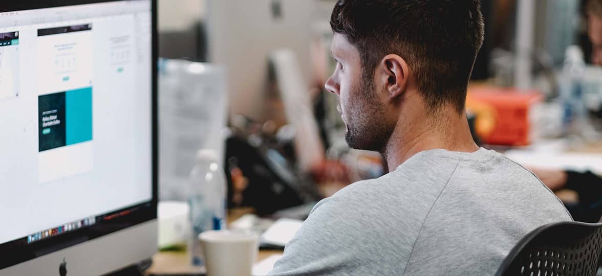 Person working on laptop