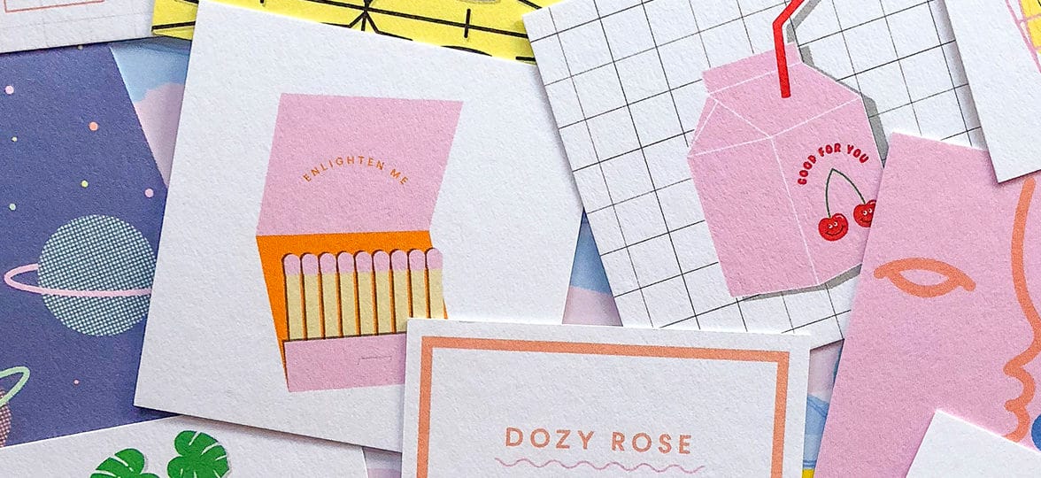 Dozy Rose square business cards