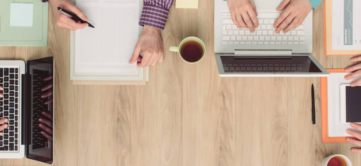 people working together at a table