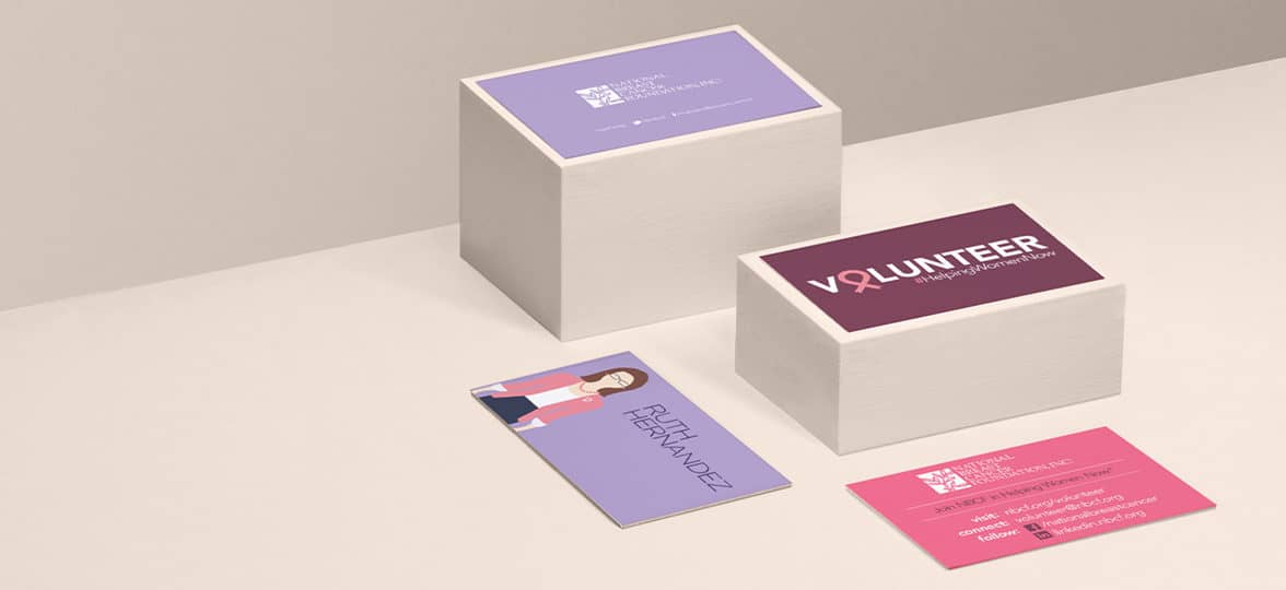 National Breast Cancer Foundation nonprofit business cards by MOO