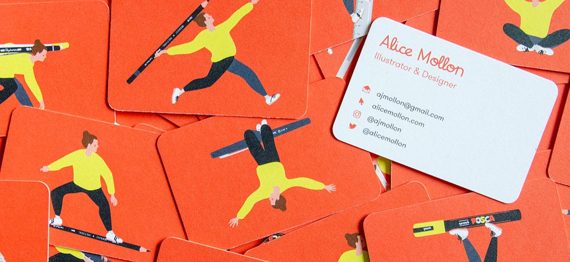 Alice Mollon illustration business cards