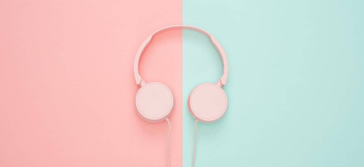 Pink headphones product photo