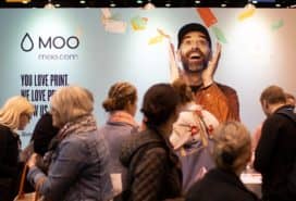 MOO exhibition stand at a trade show