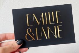 Black and Gold Business Card designed by Chandler, founder of Emilie and Lane
