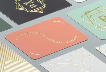 Gold foil business card designs by MOO