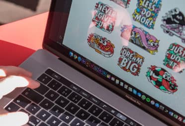 NYR designs on laptop