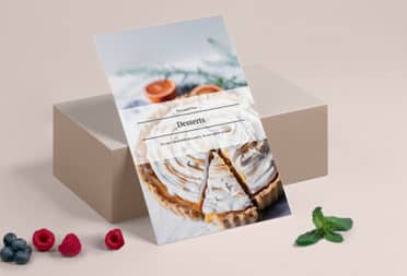 Dessert menu