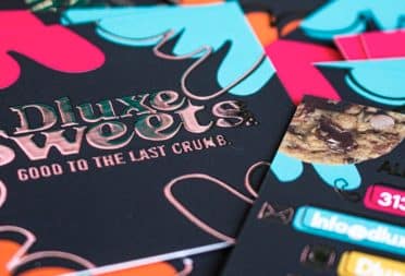 Dluxe Sweets bakery business cards by Alexis Sanders