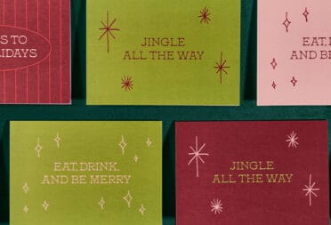 A selection of Holiday Cards with different festive slogans to inspire your next Greeting Card design.