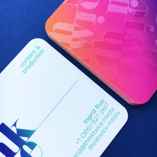 spot uv business cards Think Twice