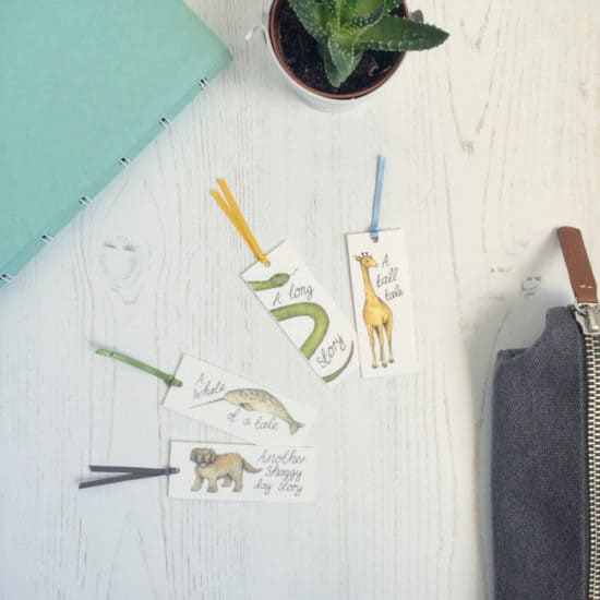 Mini business cards used as bookmarks by Dani Williams